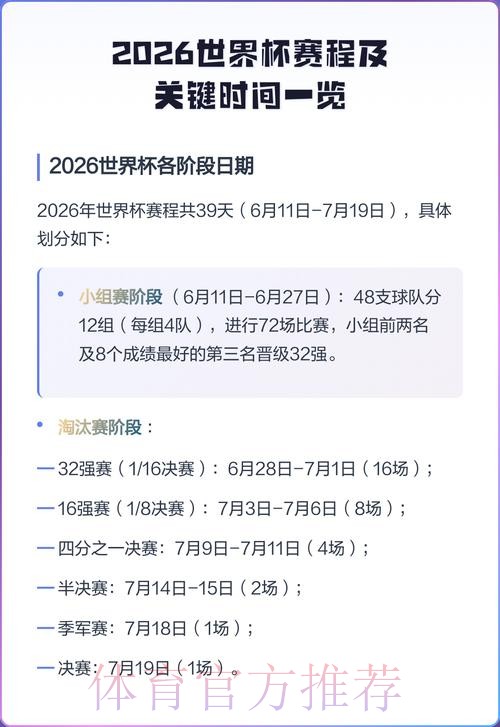2026世界杯完整赛程今日完整安排怎么查 2026世界杯完整赛程今日完整安排怎么查